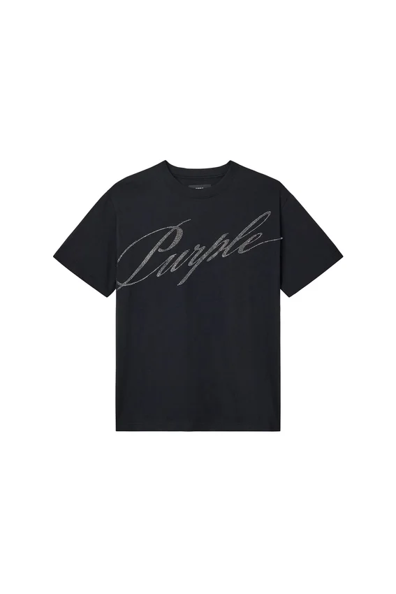 Crystal Slanted Script Tee