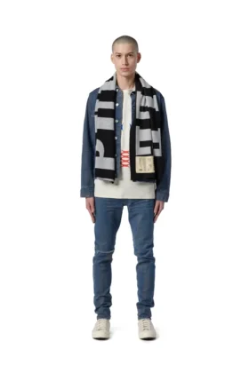 P905 SCARF – Exclusive Greyscale Oversized Logo