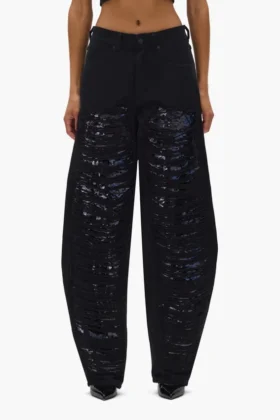 Sequin Barrel Leg